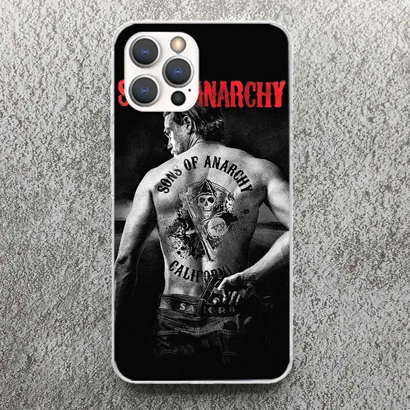 Sons Of Anarchy Black Phone Case For Apple iPhone 16 15 14 13 12 11 Pro Max Mini XS XR X 7 Plus 8 + SE Soft Silicone Print Shell