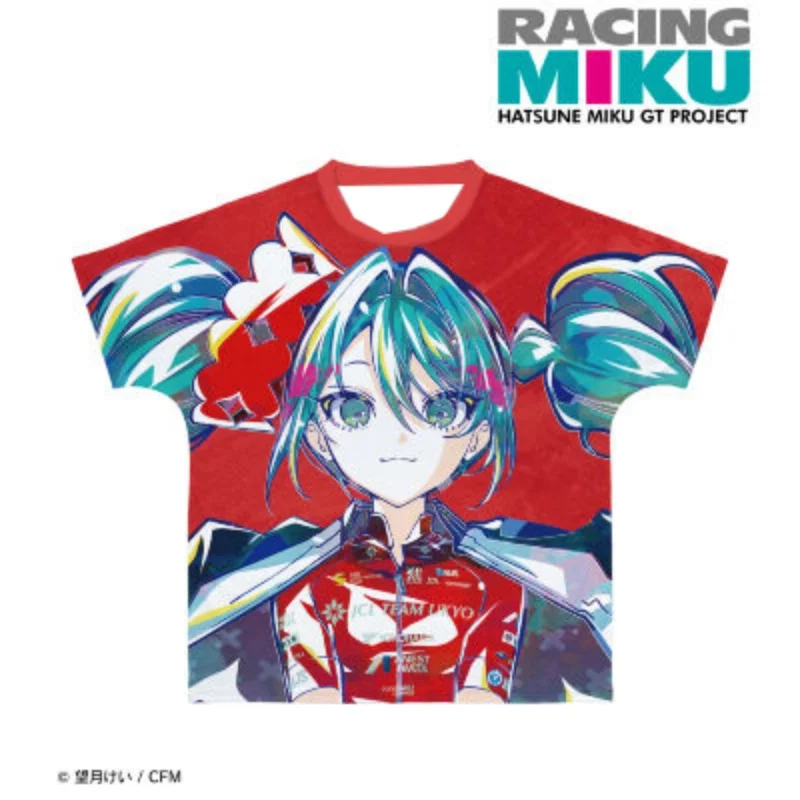2026 Racing Miku GT Project 2020 Team Ukyo Red Full Graphic T-Shirt Family Matching T-shirt Suitable for Daily and Training Wear