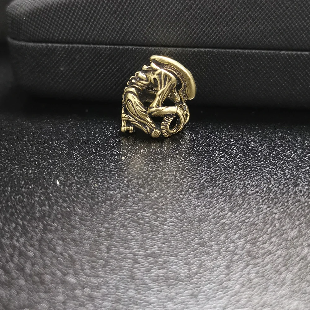 Pirinç Alien rakamlar bıçak boncuk el yapımı dokuma kordon DIY anahtarlık kolye takı aksesuarları EDC dış ortam aracı Paracord asılı