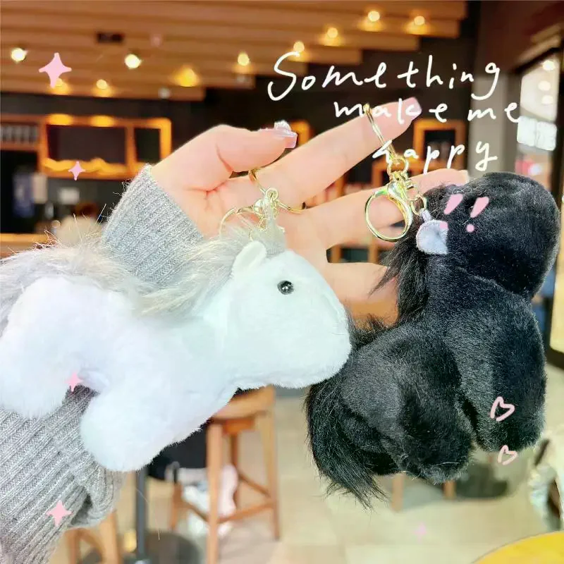 

Plush Zodiac Horse Keychain Charms Gifts For Key & Bags For Women Cute Bag Car Animal Pendant Keyring Decor Gift