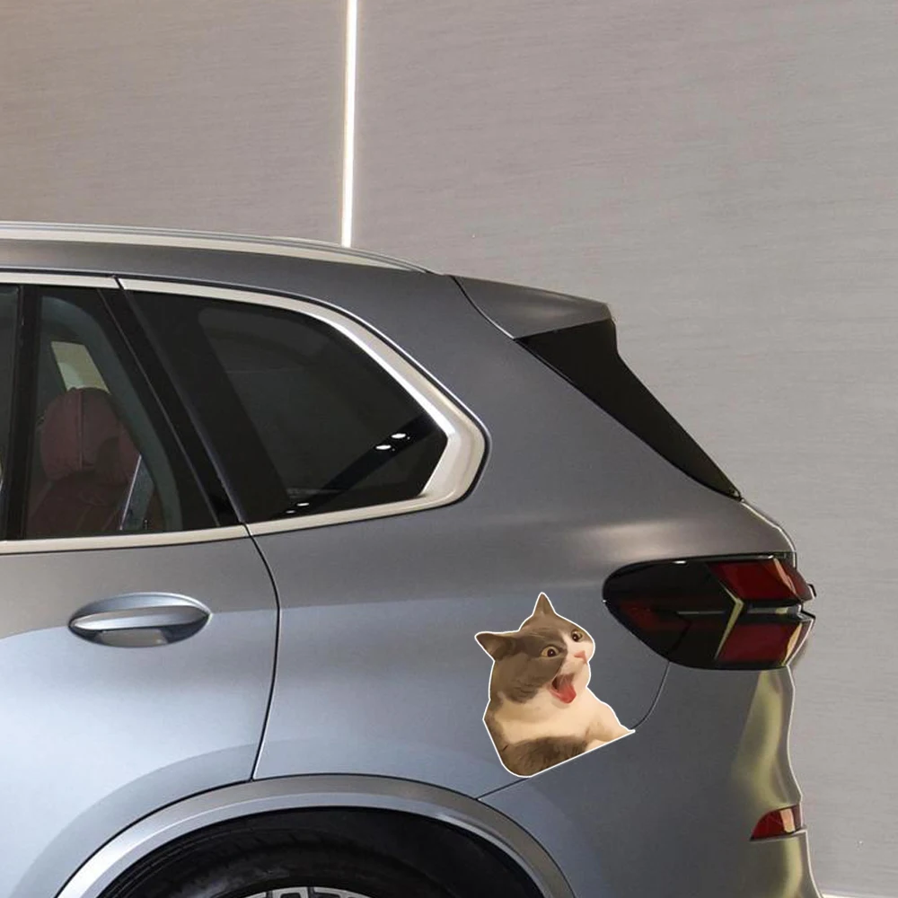 1 Pcs Cute Cat Emoji Sticker - Fun and Cute Decoration for Cars, Laptops, Water Bottles and More - Durable, Easy To Use
