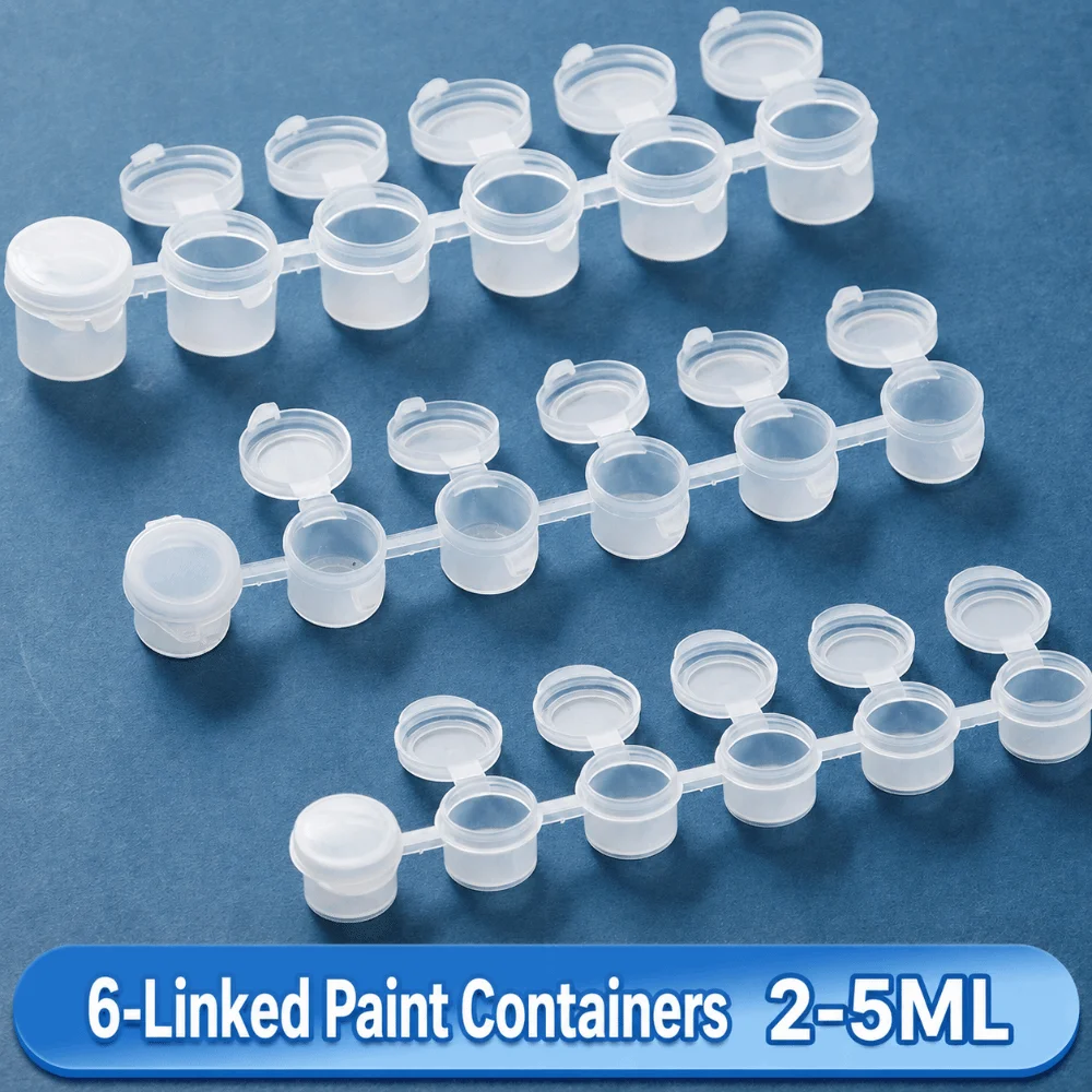 Portable Plastic Empty Paint Strip 2ml 3ml 5ml 6/8 Connected Paint Storage Cups Refillable Paint Pots Watercolor