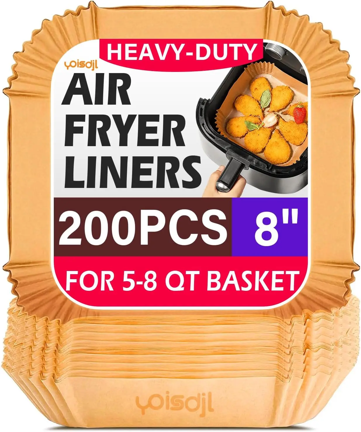 200pcs Disposable Air Fryer Liners, 8.7