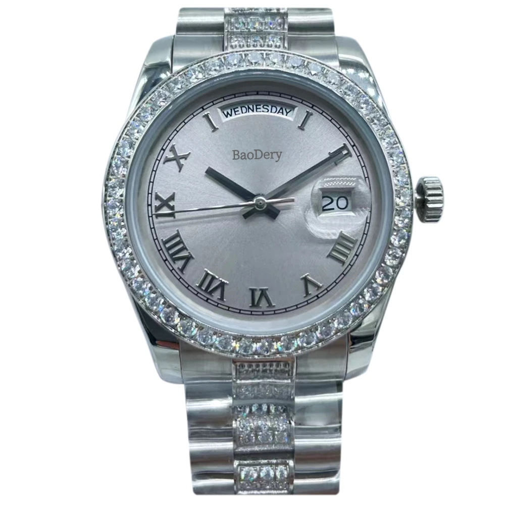 High-Quality 36mm watches for women,WatchGolden Bezel, Dial with Roman Numerals Gem Scale for Lady\'s best gifts for,Watch