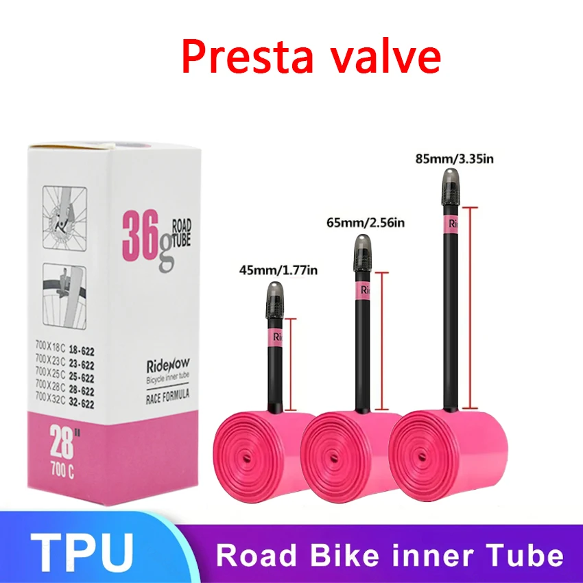 Ridenow 700C Ultralight Bicycle Inner 700x18 23 25 28 32 35 37 40 47C Road Bicycle Tire MTB Bike Camera 29x1.5 1.75 1.9 Pneu Aro
