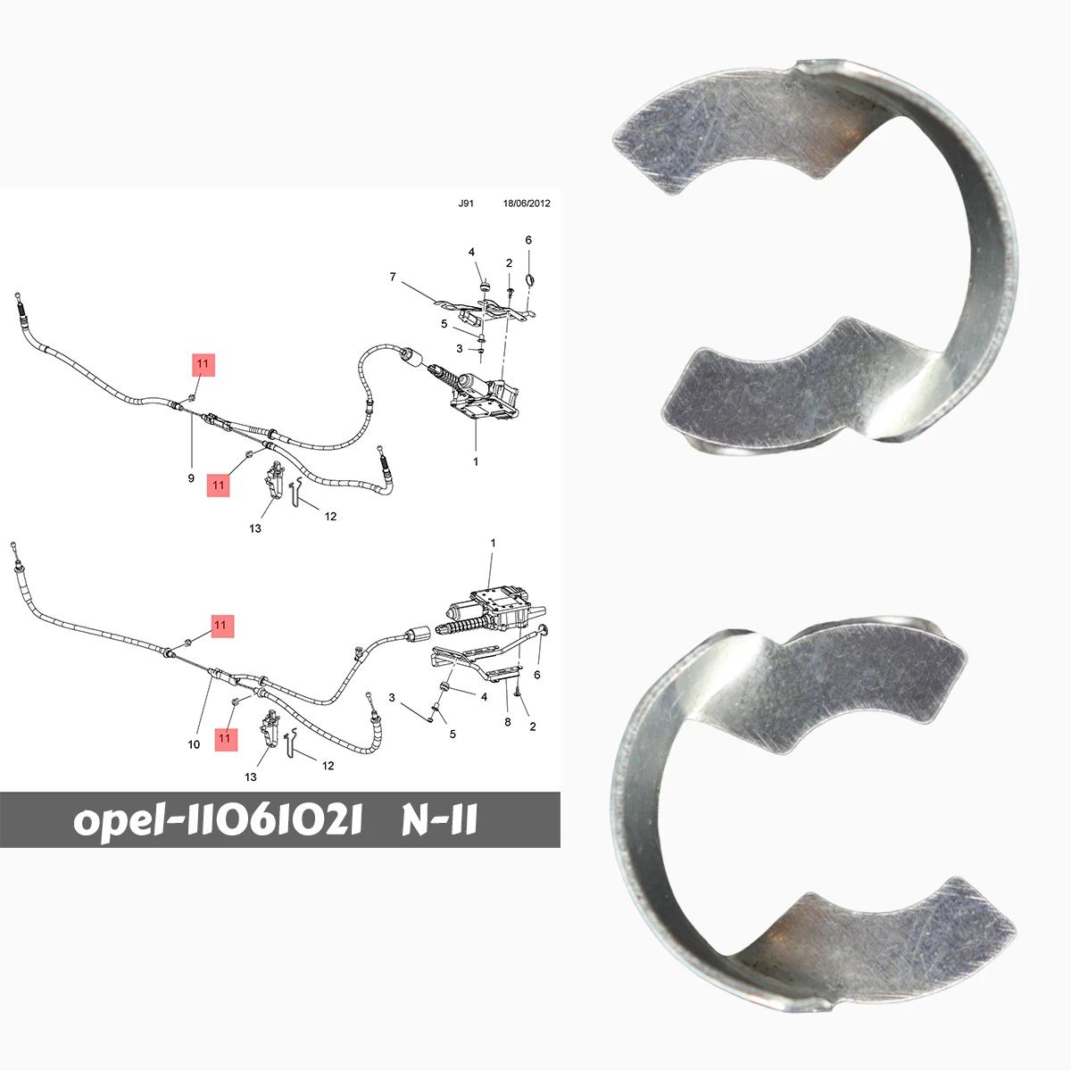 

Parking Brake Cable Handbrake Lock Washer Clips Bracket Clamp for Opel Astra F T91 G T98 H A04 J P10 11061021 2080726 Parts Kit