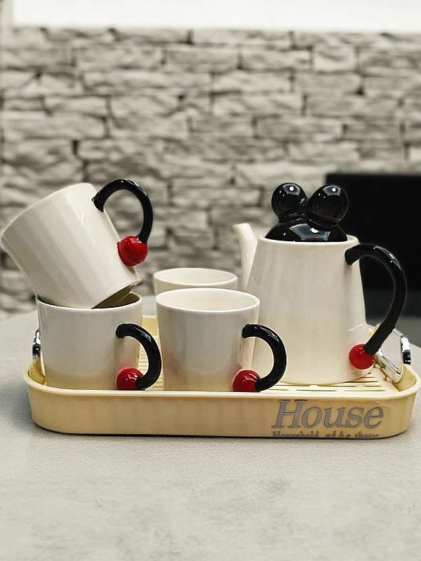 

American Style Luxury Ceramic Water Set Tea Set for Living Room Wedding Gift Cup Set Family Use Moving in Gift