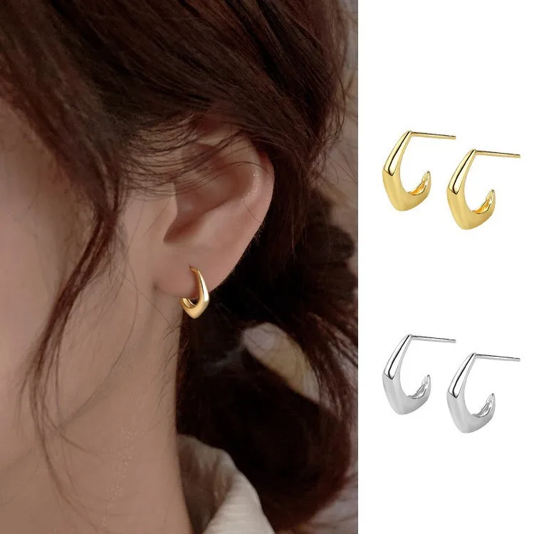 

Real 925 Sterling Silver Mini Geometric Stud Earrings for Women Minimalist Classic Fine Jewelry Personality Accessories