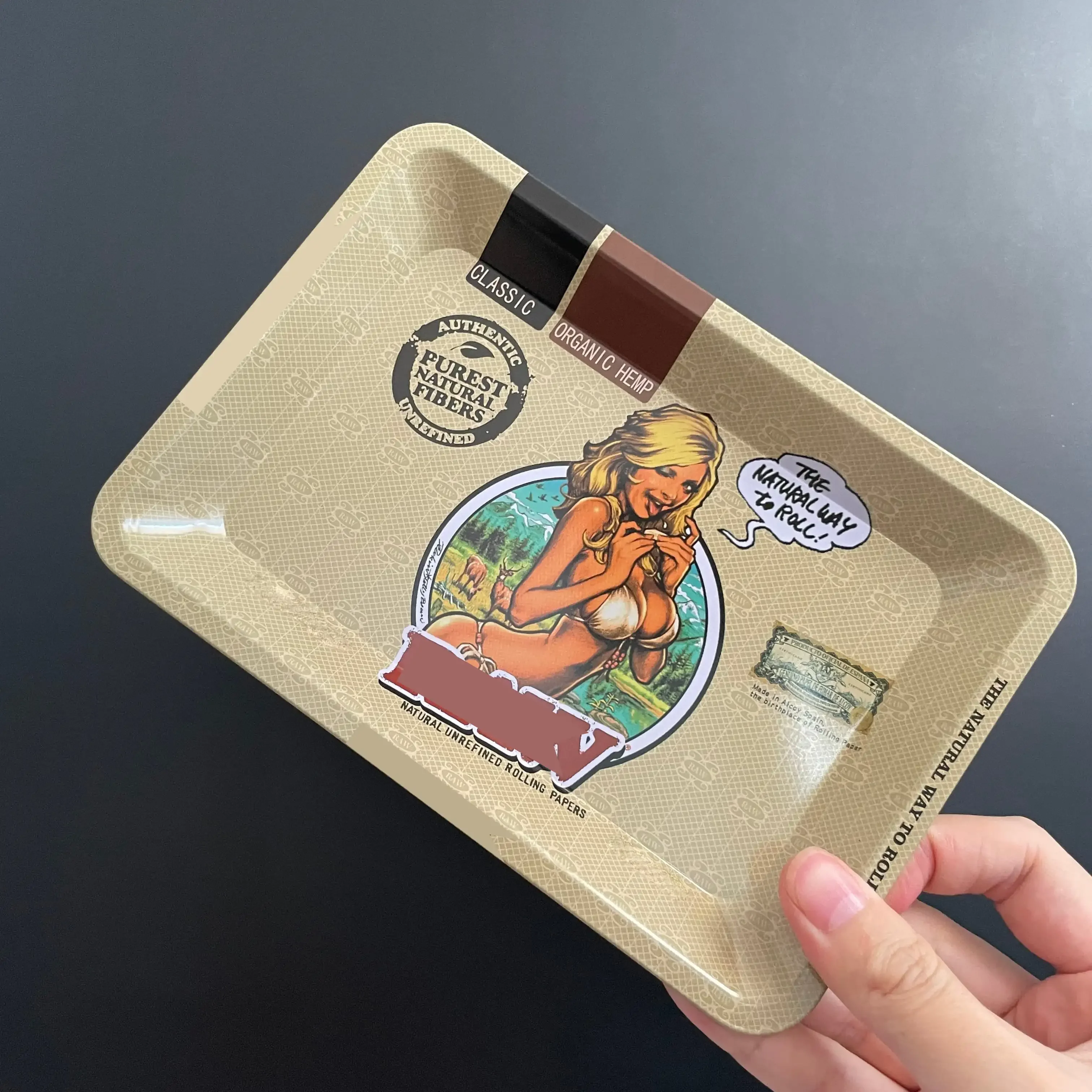 Metal Rolling Tray Portable Rolling Plate for Smoking-180*125mm/7*5in