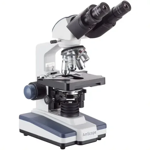 AmScope 40X-2500X LED Lab Binocular Compound Microscope w/ 3D Stage