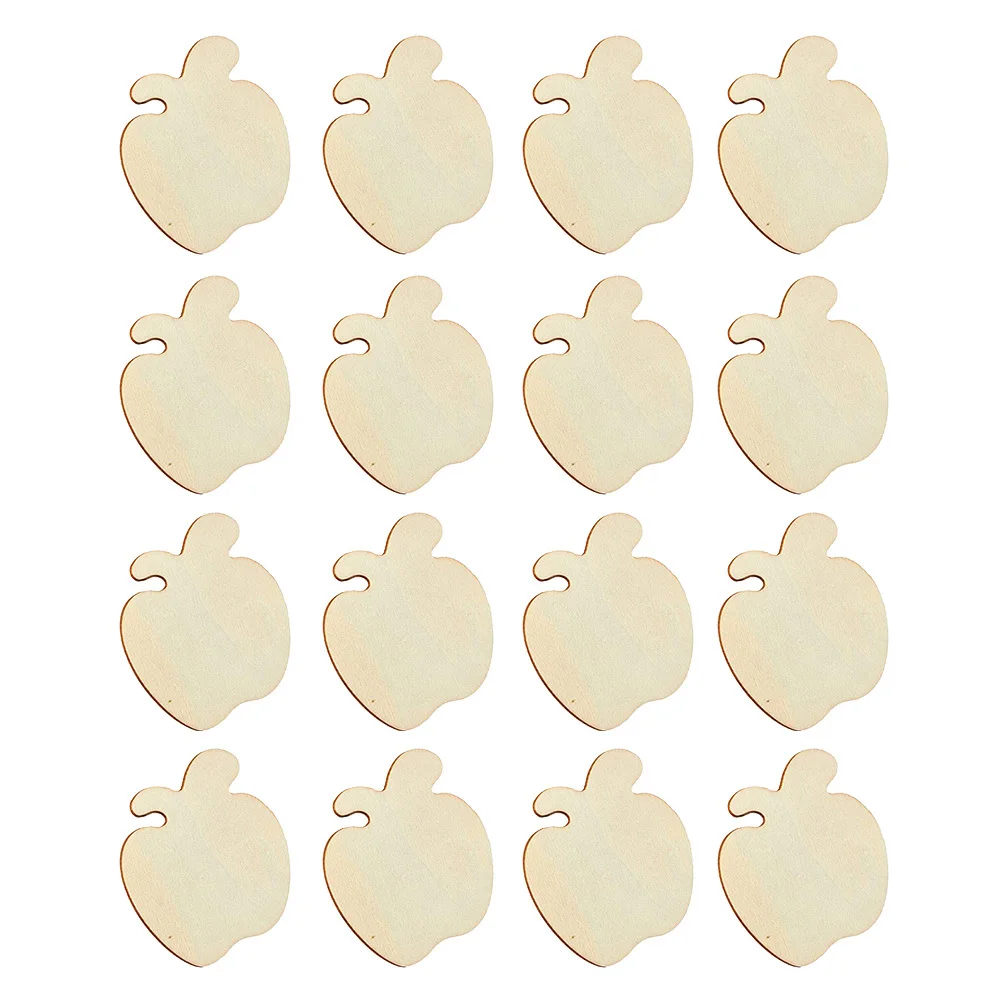 

50Pcs Apple Shaped Wood Slices Unpainted Natural Wooden Cutouts DIY Crafts Coasters Christmas Wedding Decorations Pendants