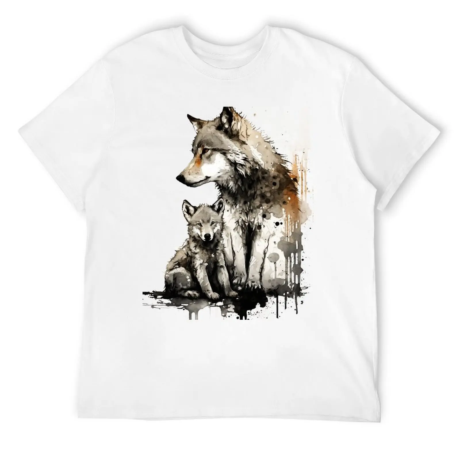 Wolf Mother & Baby - Banksy Style - 20% Donated to Tusk T-Shirt graphic t shirts summer top t shirts for men graphic