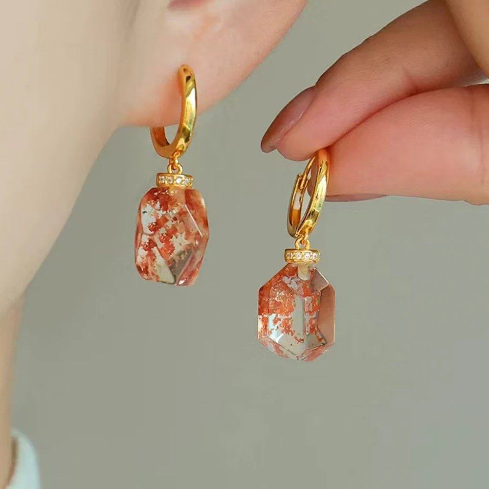 

Модные серьги из стерлингового серебра 925 пробы с натуральным зеленым фантомным кварцем для женщин, ювелирные изделия на день рождения, подарок