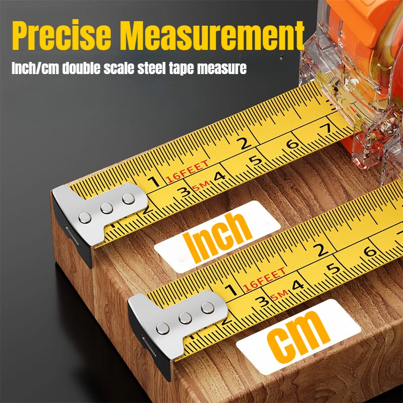 3M5M7.5M Tape Measure Retractable Transparent Metric and Imperial Steel Tape Measure Thick CM/Inch Measuring Tape Measure Tools