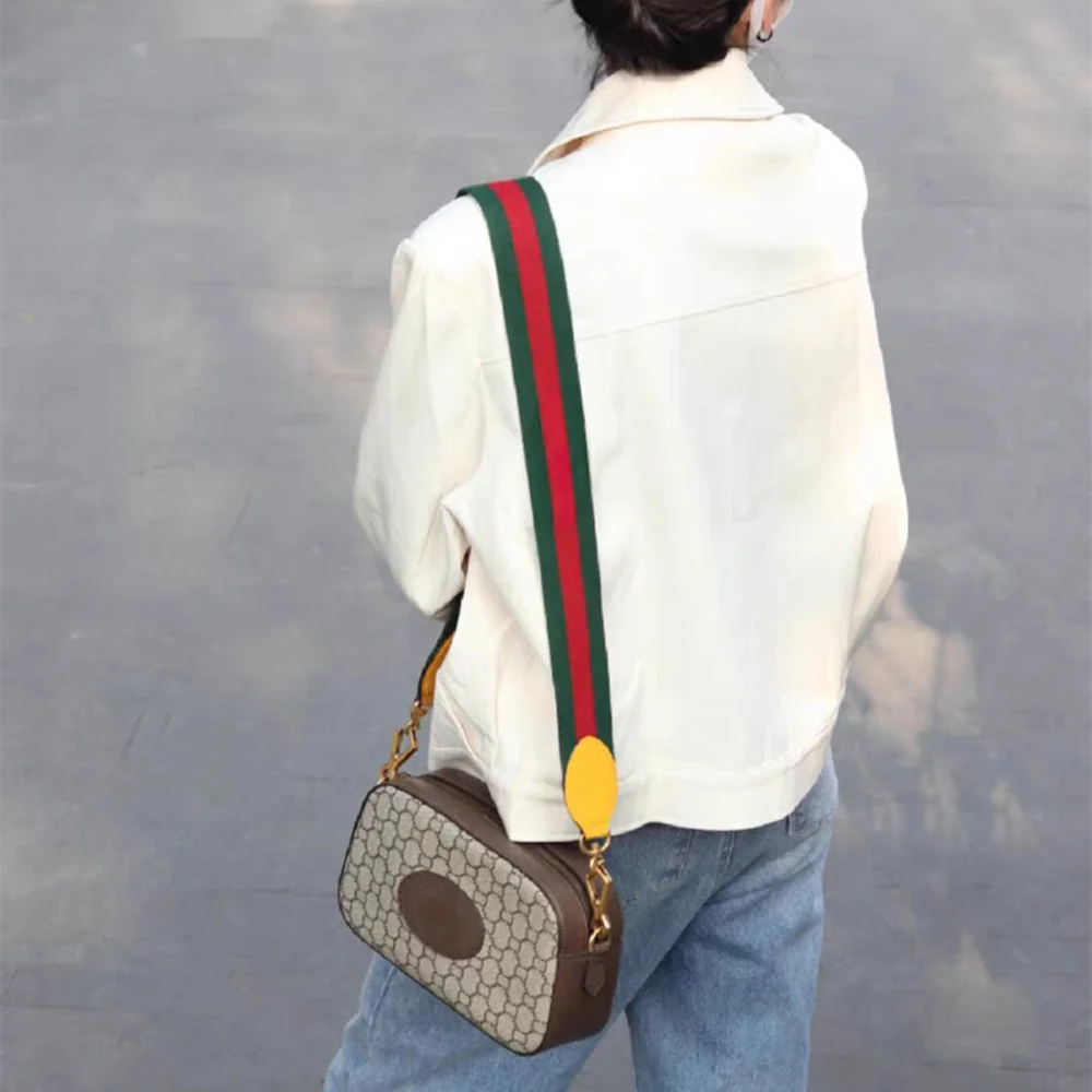 Adjustable Length 5cm Wide Crossbody Shoulder Strap for Ophidia Tiger Head Camera Bag Striped Nylon Replacement Bag Strap