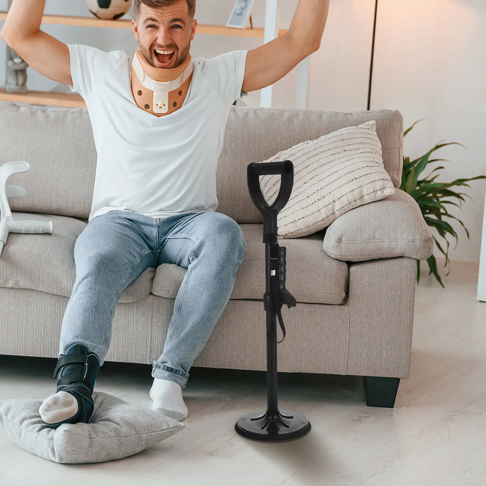 

Устройство для поддержки при вставании для пожилых людей: регулируемая высота, устойчивая опора, портативное, складное, для облегчения передвижения