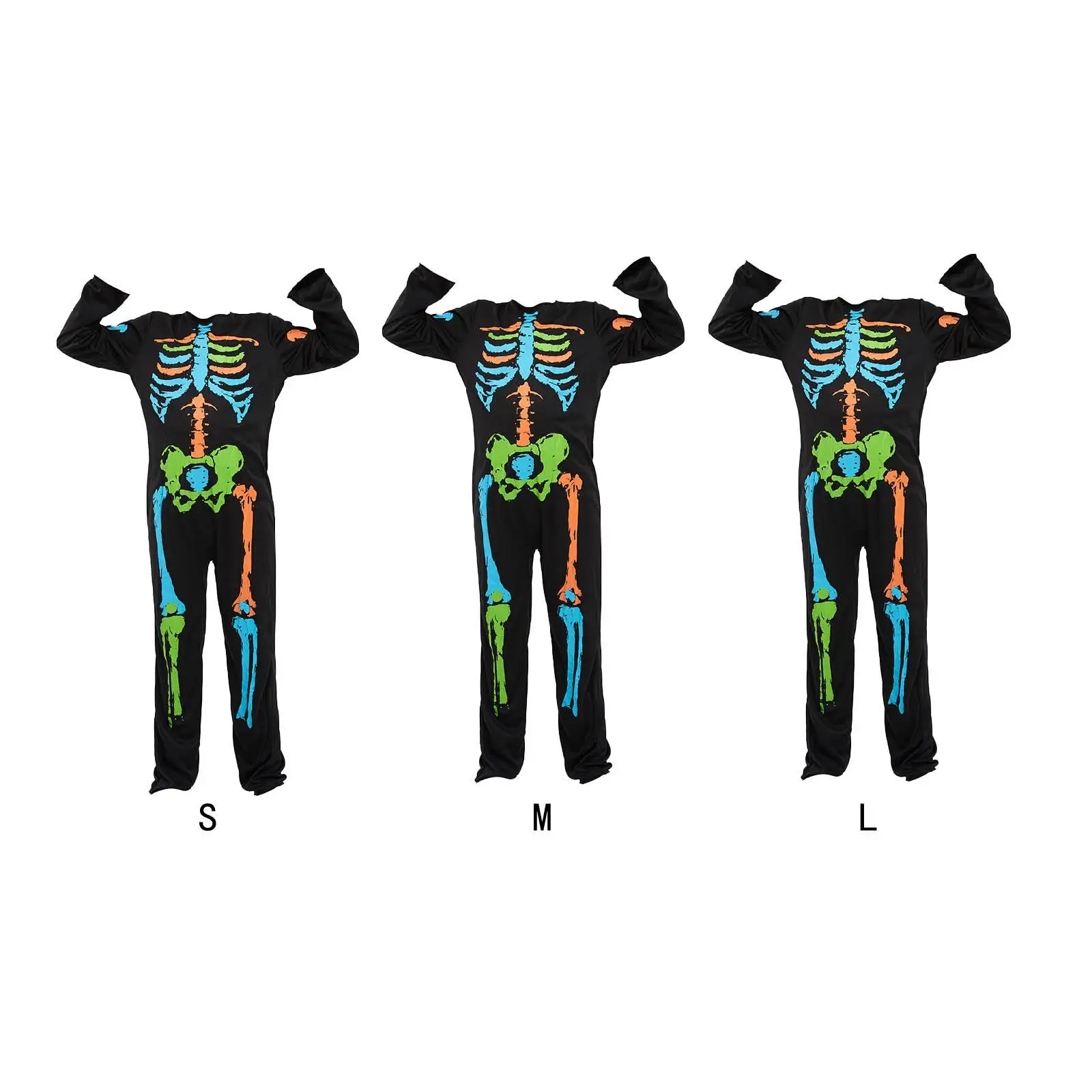 Disfraz de esqueleto de Halloween para niños, decoración de Cosplay, novedad, portátil, reutilizable