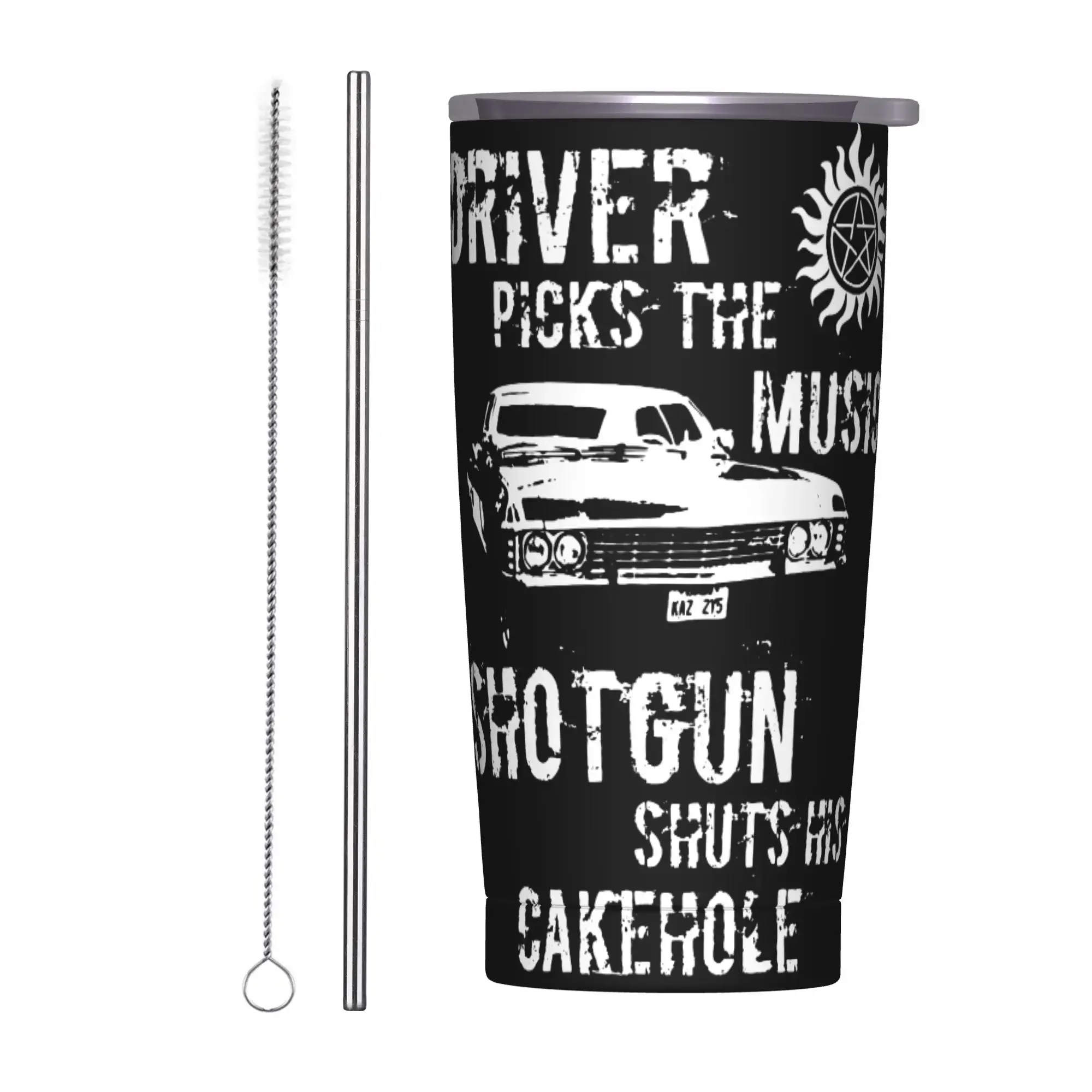 Driver Picks Insulated Tumbler with Lid Supernatural Stainless Steel Coffee Mugs Double Wall Water Bottle Cup, 20oz