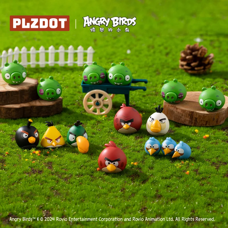 PLZDOT Angry Birds Классическая милая глухая коробка Украшение рабочего стола Замороженный стиль Золотой стиль Фигурка оригинального качества товаров
