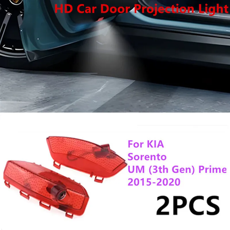

LED Car Door Ghost Shadow Welcome Lights Logo Laser Lamp HD Projector Accessories For KIA Sorento UM (3th Gen) Prime 2015-2020