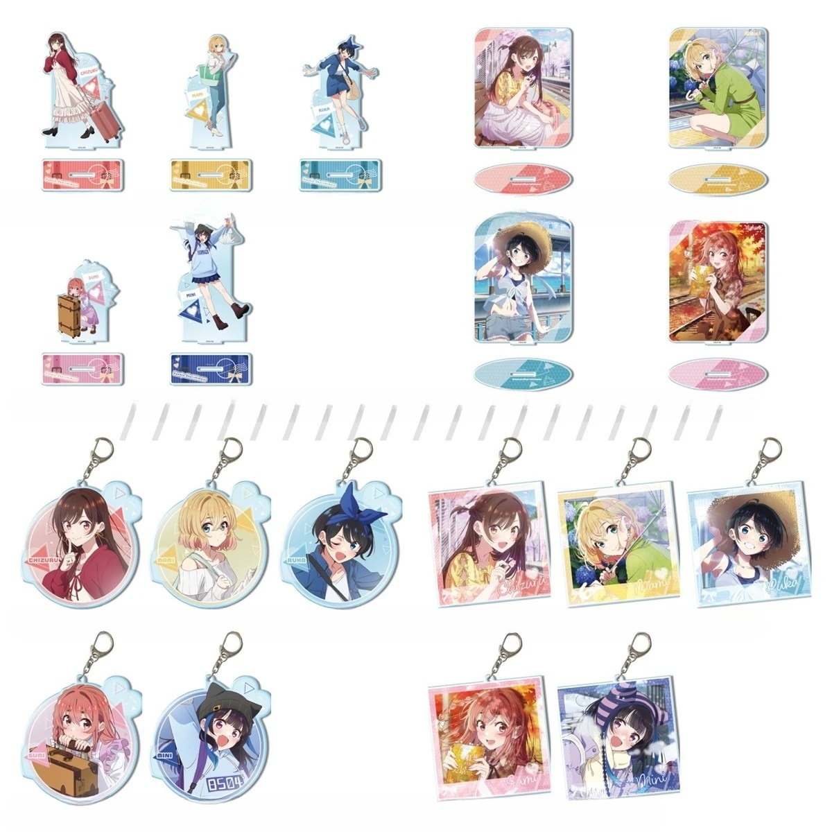 Anime Chizuru Mizuhara jeu Mami Nanami Ruka Sarashina Sumi Sakurasawa acrylique support Figure poupée porte-clés Cosplay jouet pour cadeau