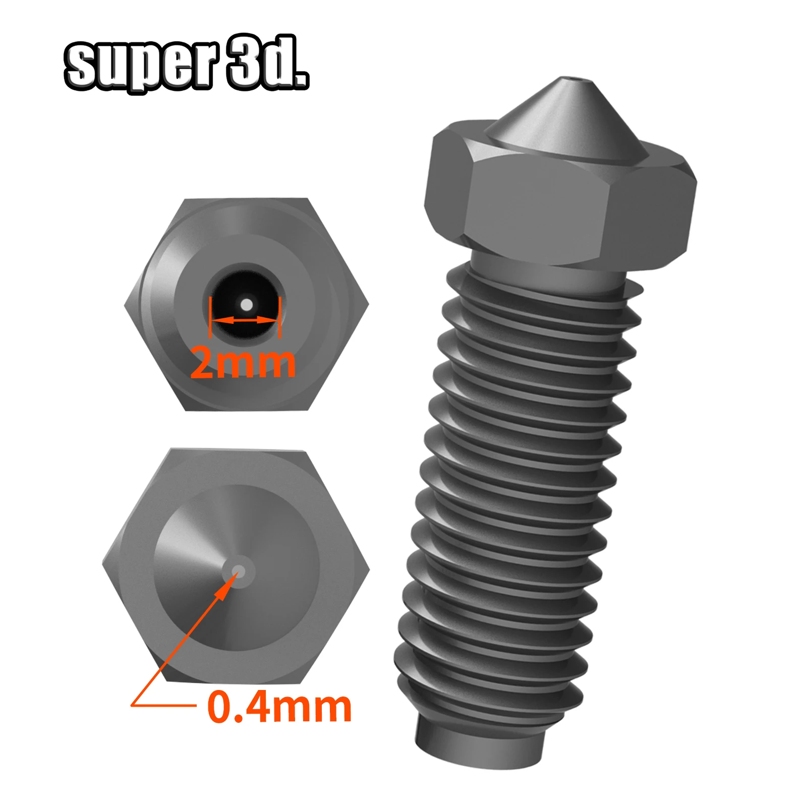 For Anycubic Kobra 2 Hardened Steel Nozzle 0.4/0.6/0.8/1.0mm 1.75mm For Kobra 2 Pro/Max/Plus Series 3D Printer Parts 0.4 Nozzles