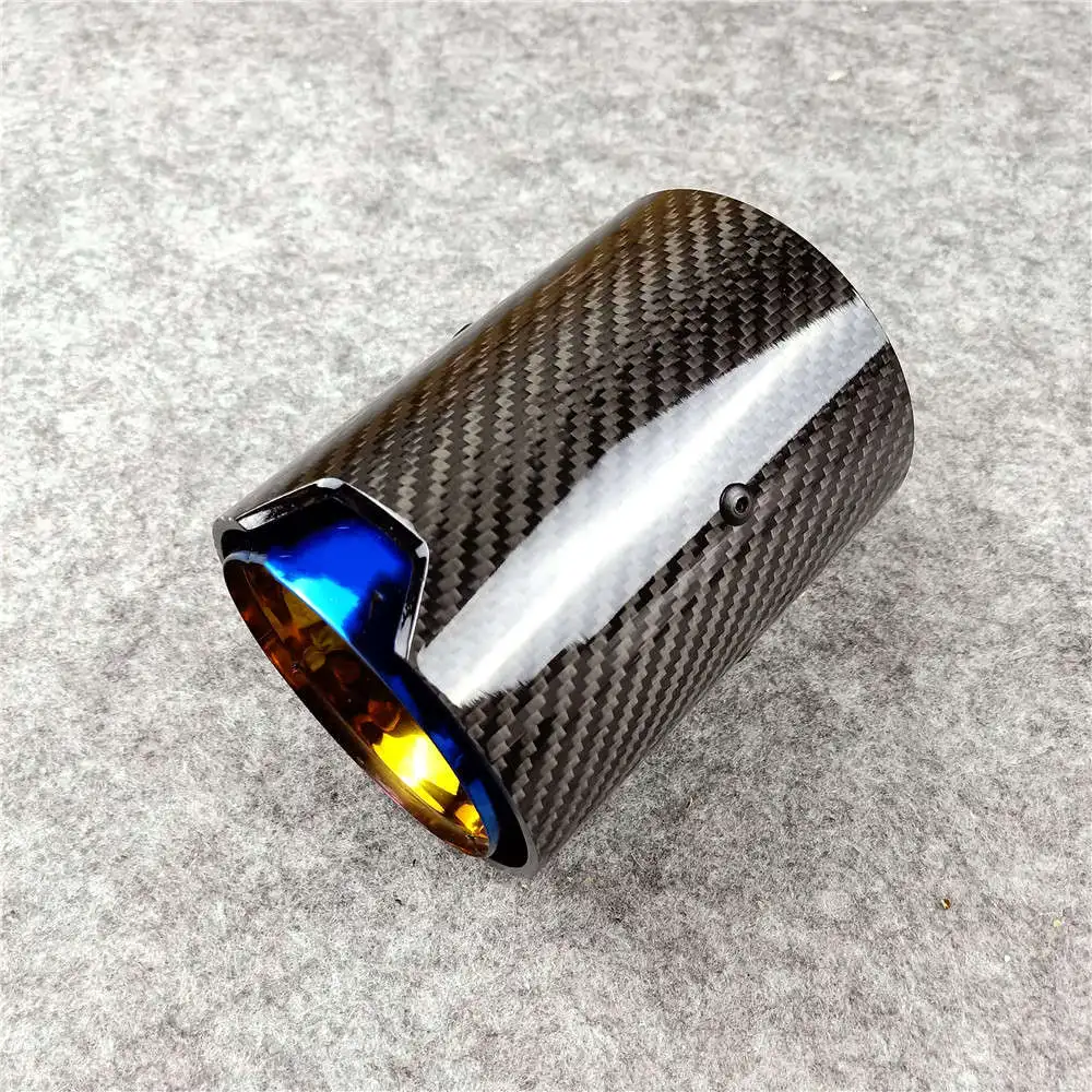 One Piece Blue Exhaust Pipe Carbon Fiber Muffler Tip For BMW 135i M140i M235i M240i M335i M340i M435i M440i M2 M3 M4 M6 F06 F12