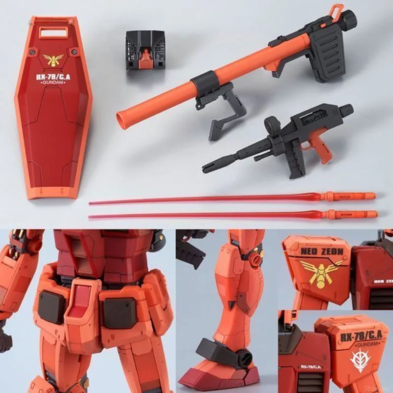 반다이 오리지널 MG RX-78 캐릭터 아즈나블의 커스텀 건담 1/100 애니메이션 액션 피규어 조립 모델 장난감 어린이 선물 건담