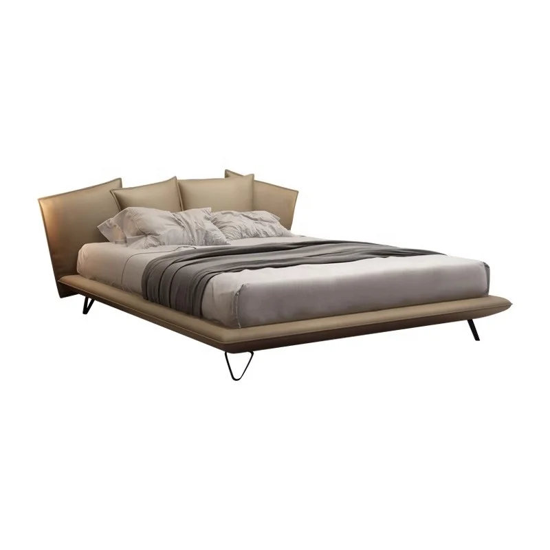 #New Minimalist Upholstered Fabric Soft Bed Modern Luxury High End Designer King Size Bed