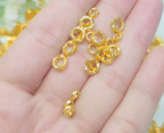 24k pure gold jewelery spacers gold stoppers for beads view 2