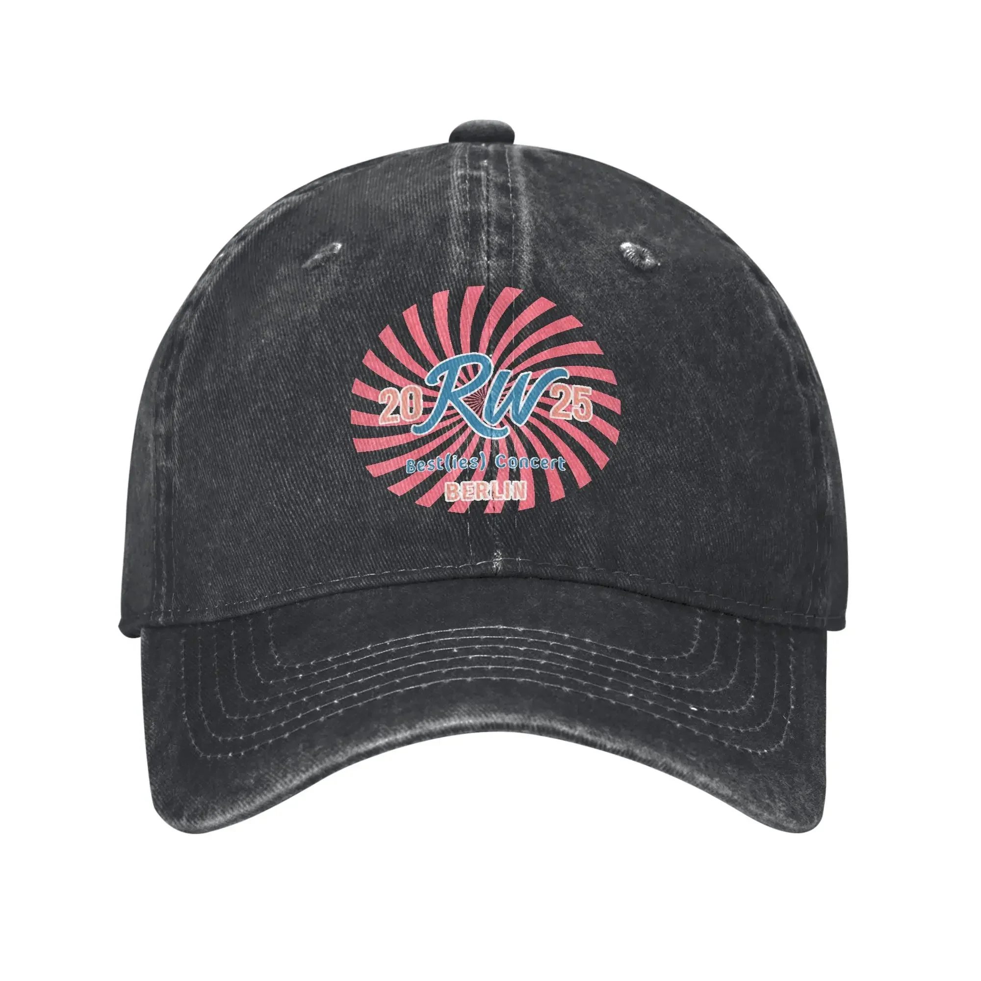 2026 Robbie Williams RW 2025 Tour Besties Men Women Baseball Caps Concert Berlin Distressed Denim Hats Outdoor Adjustable Snapba
