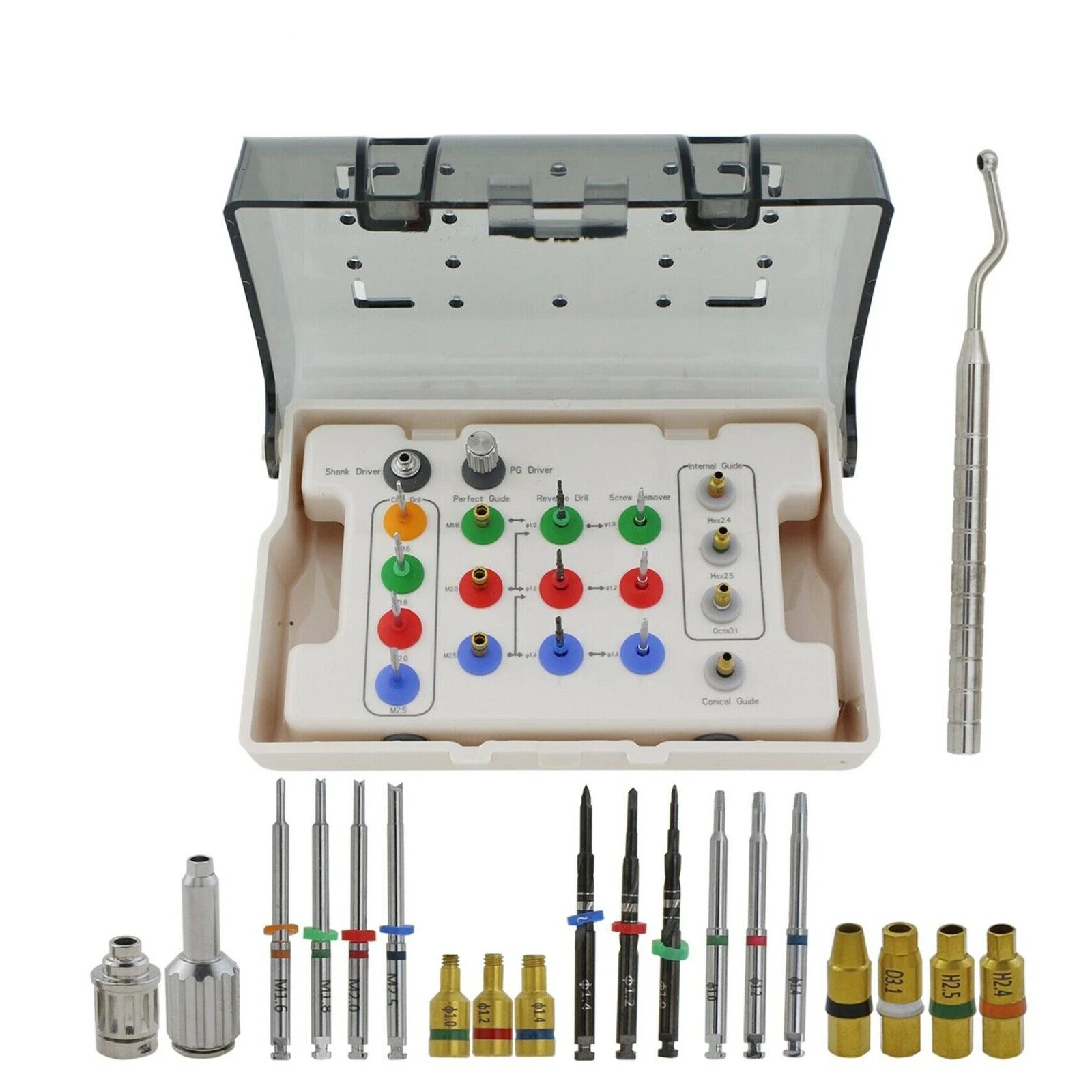 Dental Implant Removal Kit Damaged Screw Extractor Set Remover Drill Driver Universal Implant Prosthetic Kits Dental Tools