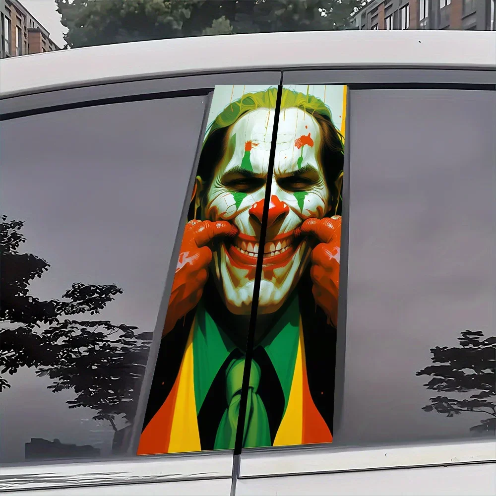 Joker-themed Vinyl Car Sticker - Durable, Waterproof, Shiny B-pillar & External Sunshade, Easy to Apply Car Accessories