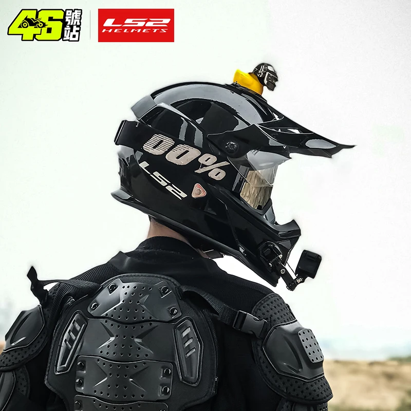 LS2 MX436 Twin Shield Motocross Helmet LS2 PIONEER EVO Motorcycle Helmets off road capacetes para moto capacete cross