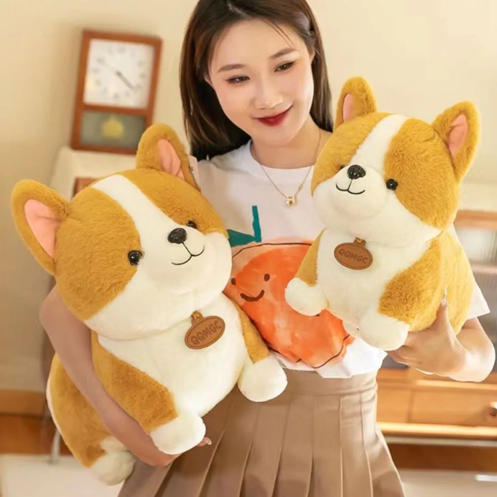 25cm bonito corgi boneca cão lance travesseiro figura de ação cama criança dormir boneca macio e confortável brinquedo de pelúcia presente aniversário