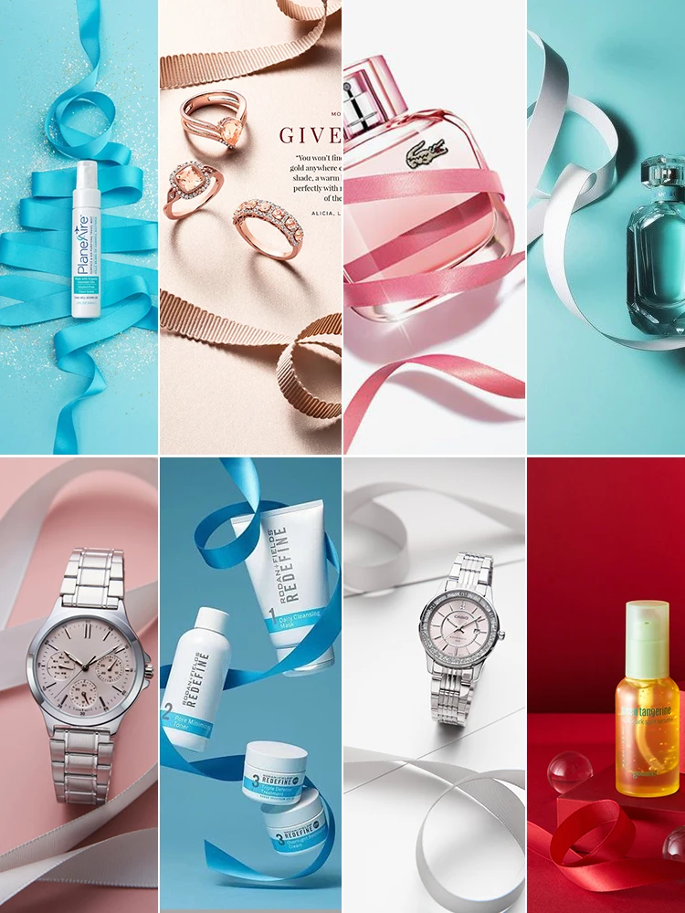 

Product Shooting Props Ribbon Decorations Jewelry And Cosmetics Still Life Background Scene Photography