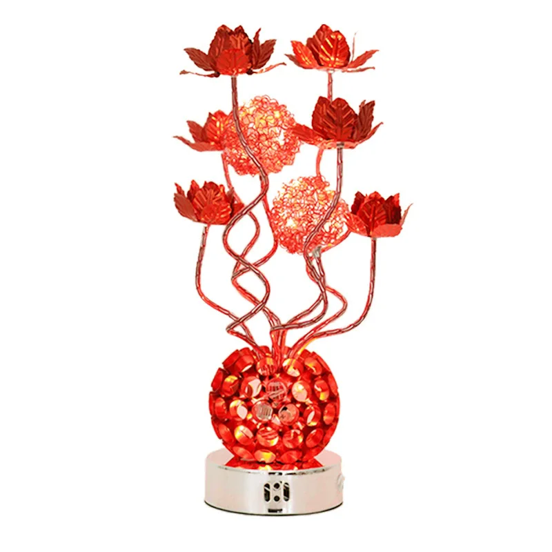 New Nordic Bedside Table Lamp Modern Handmade Aluminum Bedroom Desk Light Colorful Rose Festive Table Light