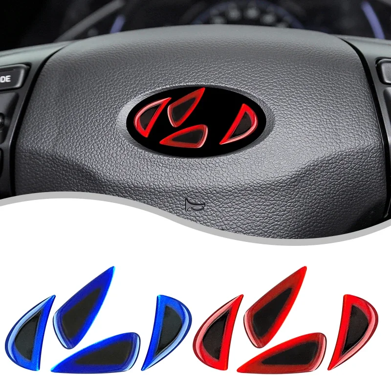 1Pc For Hyundai Elantra I30 Tucson Accent IX35 I20 I30 Azera Sonata Car Steering Wheel Front Emblem Badge Logo Sticker Protector