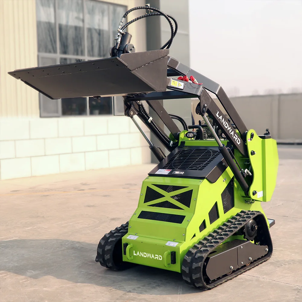 Mini Skid Steer Loader Stand-On/Ride-On Loader Diesel Euro 5 Engine LANDWARD Mini Skid Steer Loader Customized 24 HP Mini Loader