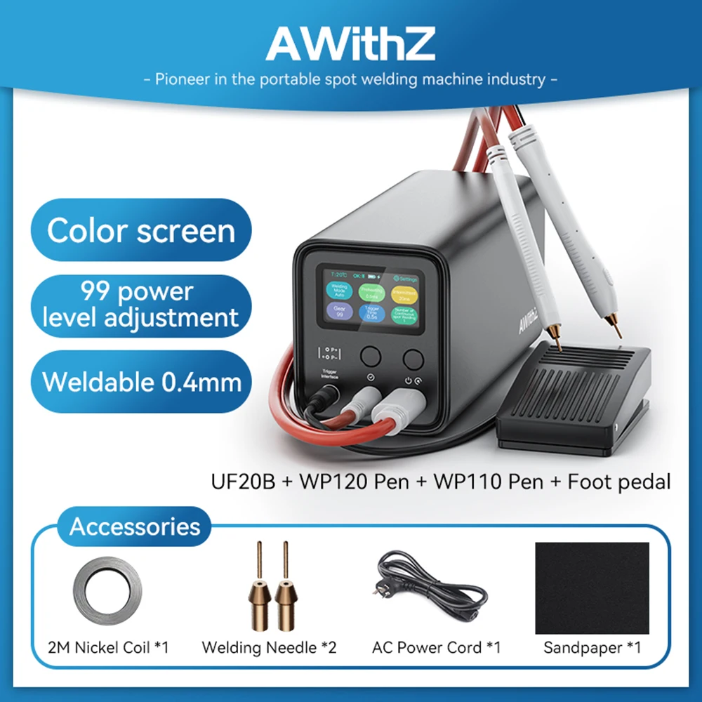 AWithZ UF20B Farad Capacitor Spot Welding Machine 18650 Lithium Battery DIY Nickel Sheet Spot Welding Machine