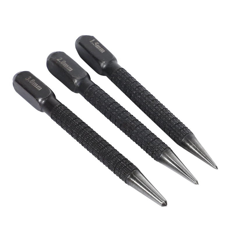 High-Carbon Steel Center Punch Set, antiderrapante centro soco, marcação de madeira de aço metal liga, ferramenta de perfuração, 10cm, 18Pcs