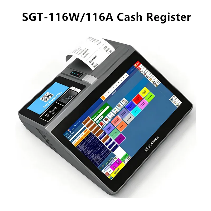 SGT-116W/A Desktop 11.6-inch Ttouch Screen Cash Register Sales Point POS Terminal With Scanner NFC 80mm Thermal Printer