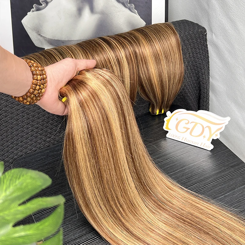 P4/27 Colored Bone Straight 100% Raw Human Hair Bundles Highlight Ombred Unprocessed Vietnamese Weave Double Weft 1/2/3/4PCS