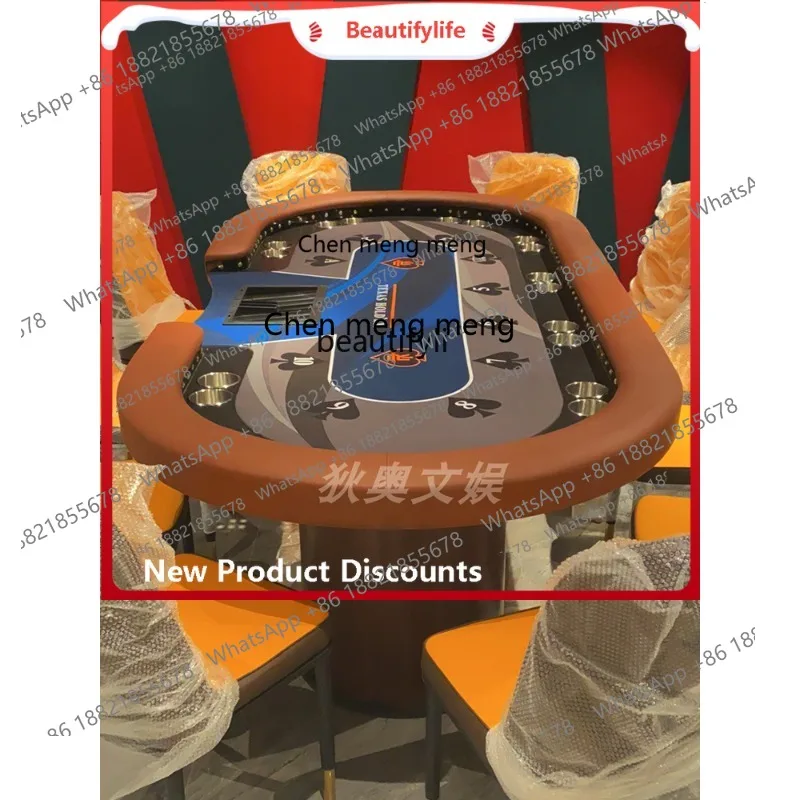 s8617Professional Poker Table Foldable Desktop Chips De Pu Chess and Card Room Poker Table Tablecloth Table