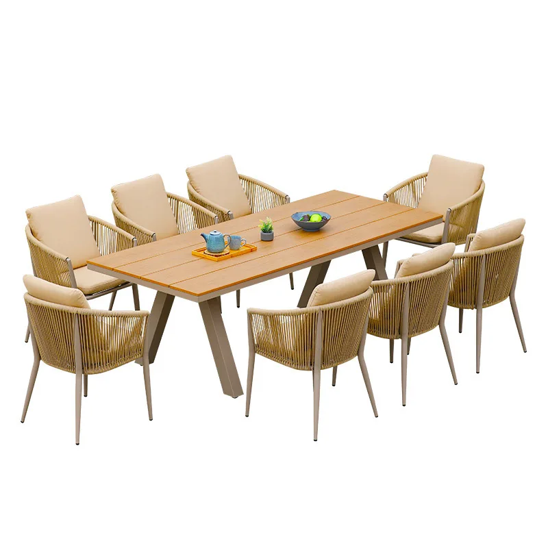 

Outdoor courtyard tables and chairs open-air villa large balcony rattan leisure