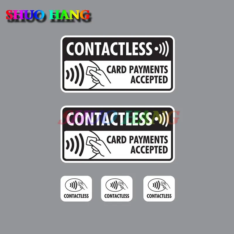 5 X Contactless Card Payments Accepted Stickers Sign Taxi Cab Store Restaurant Vinyl Car Accessories Car Stickers