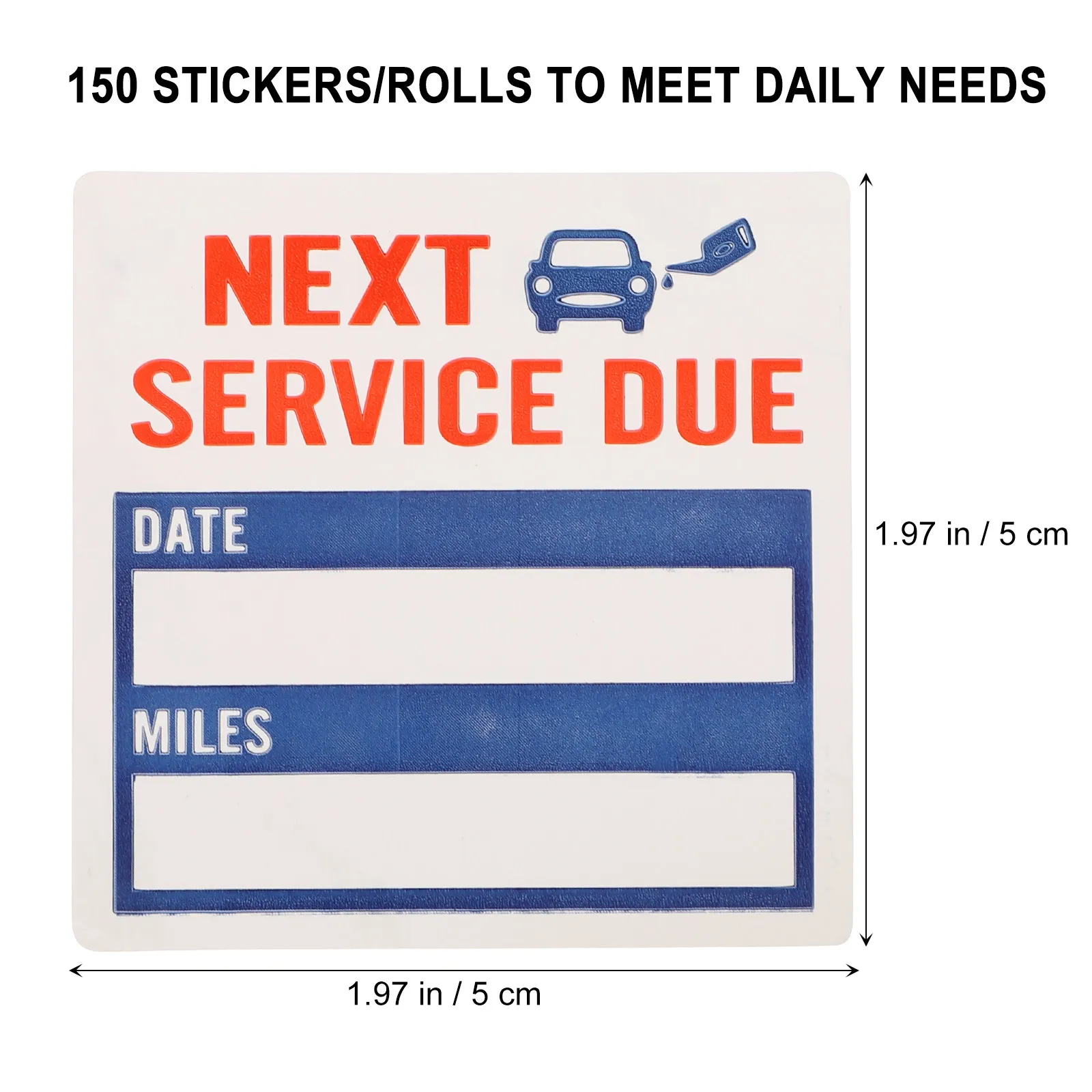 150Pcs Oil Change Reminder Stickers Roll Removable Auto Service Due Labels Car Maintenance Decals Portable Adhesive Window