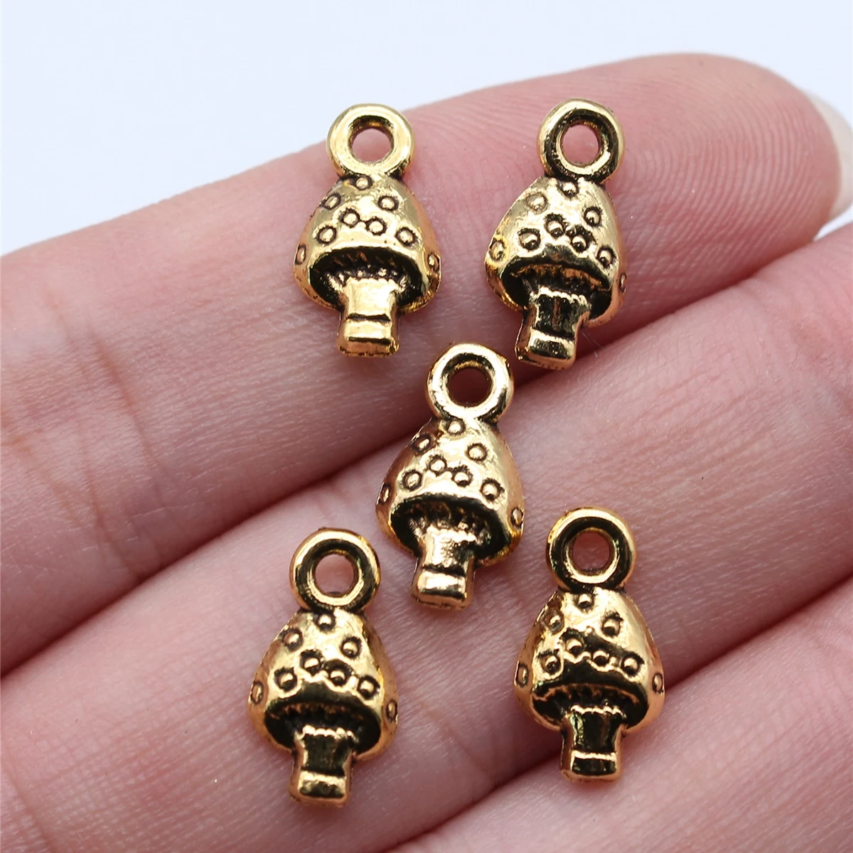 WYSIWYG 40pcs 13x7mm 3 Colors Mushroom Charms For Jewelry Making