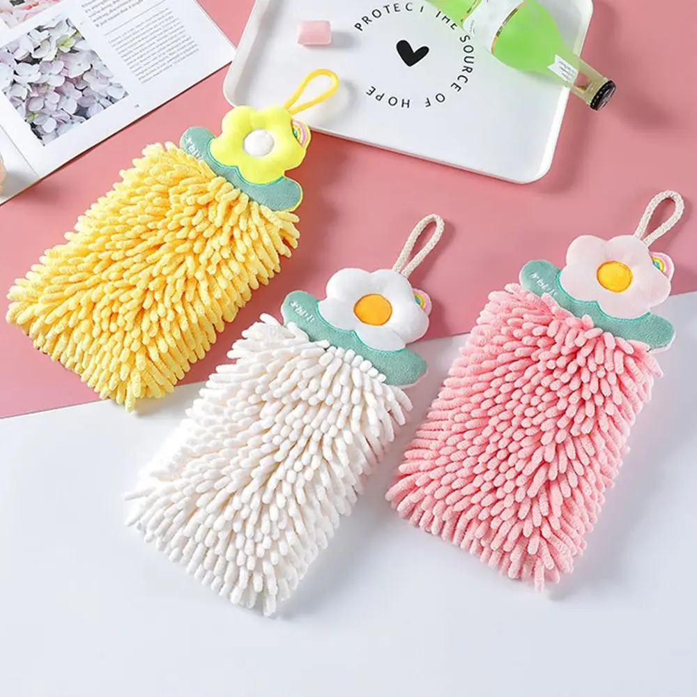 

Household Chenille Hanging Hand Towel Super Absorbent Quick Dry Absorbent Towel Thickening Wiping Towel