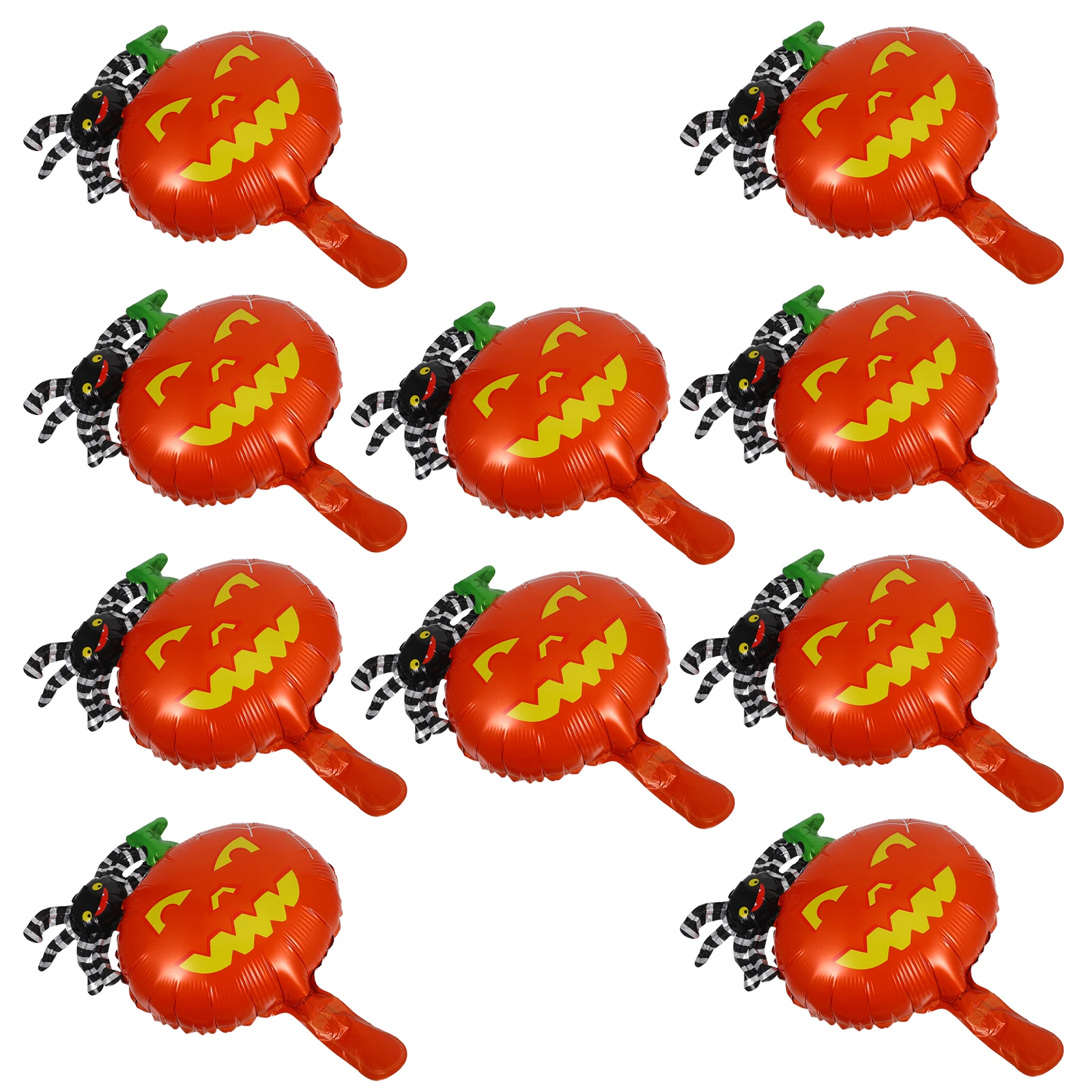 

10pcs Pumpkin Spider Aluminum Foil Party Decoration Halloween Home Bar Club Event Large Size Easy Inflation Photo Background